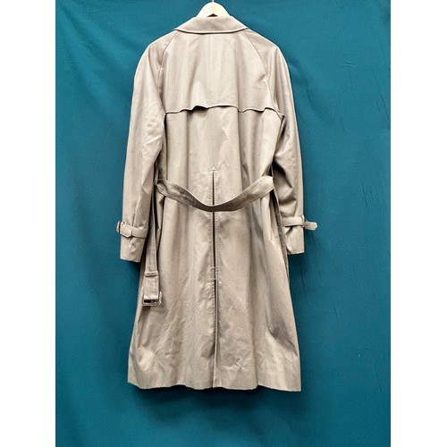 340 - A very good quality classic gents aqua 5  trench coat by Aquascutum for  Harrods, with a Harrods 100... 