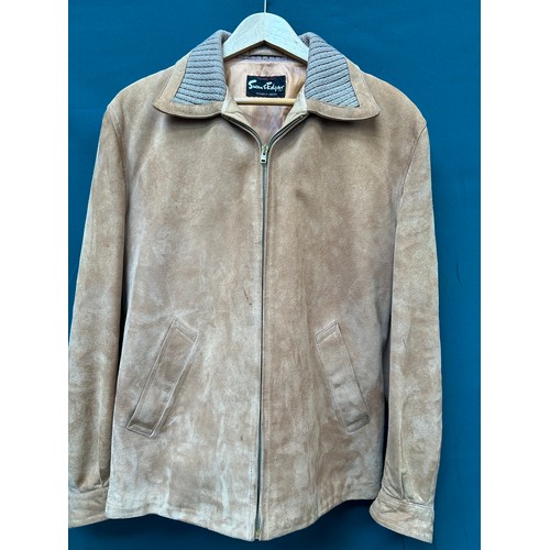 342 - A Gents Swan and Edgar of Piccadilly Circus camel coloured leather sports jacket with wool collar - ... 