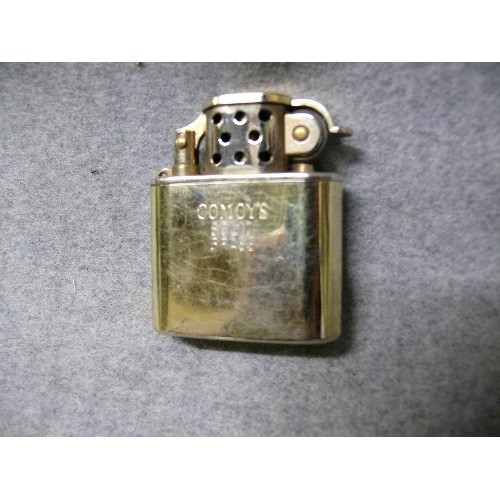 45 - A RARE VINTAGE COMOY`S SOLID BRASS WIND BRAKING ZIPPO STYLE LIGHTER