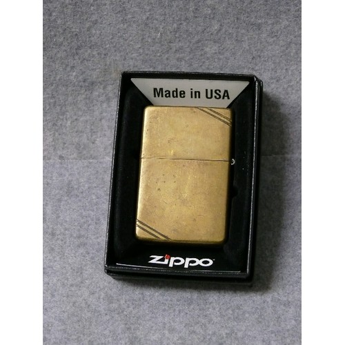 50 - A VINTAGE EARLY ZIPPO LIGHTER SOLID BRASS I VIII SEP 1992