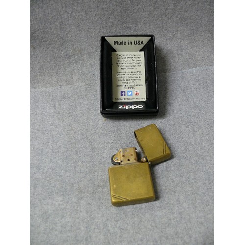 50 - A VINTAGE EARLY ZIPPO LIGHTER SOLID BRASS I VIII SEP 1992