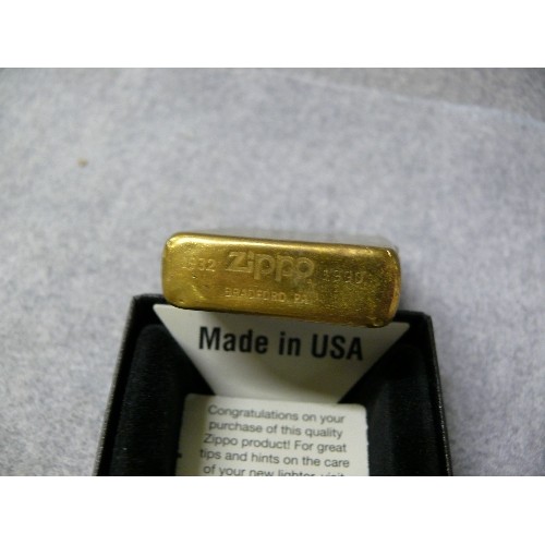 59 - A VINTAGE EARLY ZIPPO LIGHTER SOLID BRASS 1932 -1990