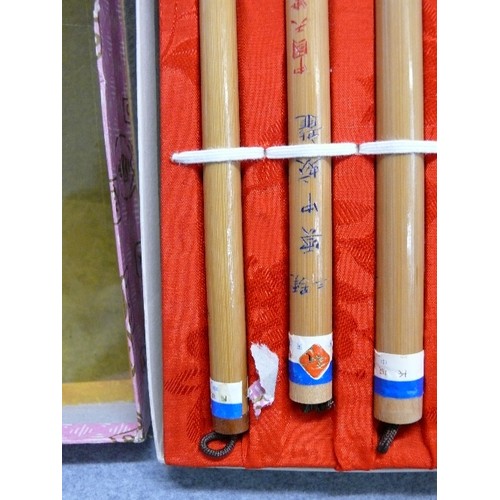 110 - 2 BOXED SETS OF CHINESE WRITING BRUSHES