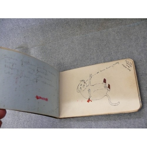 122 - A VINTAGE AUTOGRAPH ALBUM 1940`s lots of drawings