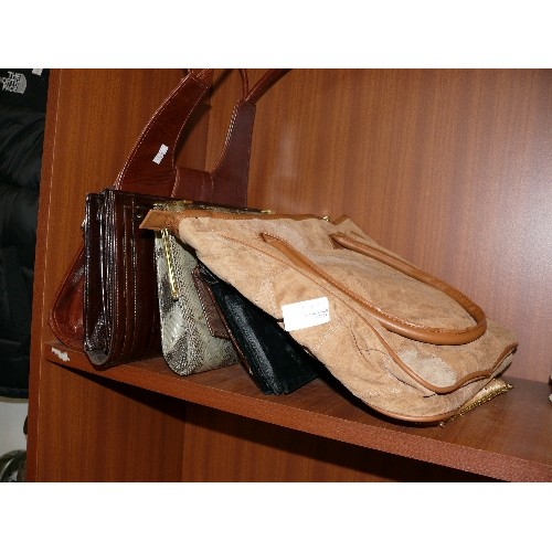 169A - 8 QUALITY LADIES HANDBAGS INCLUDING LEATHER, EEL SKIN, CLUTCH BAGS, EVENING BAGS