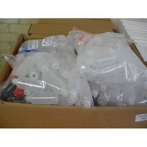 190 - A LARGE BOX OF NEW MINIATURE PLASTIC BOTTLES