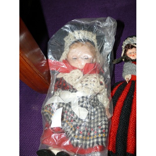 223 - 3 VINTAGE DOLLS IN NATIONAL WELSH COSTUME