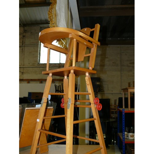 247 - DOLLS WOODEN FOLDING HIGHCHAIR