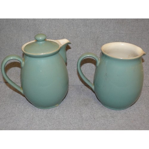 365 - 2 GREEN DENBY STONEWARE JUGS