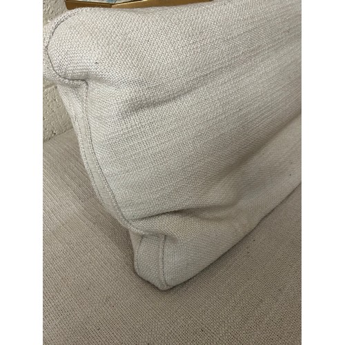 507 - VERY LARGE CORNER SOFA IN A LOOSE WEAVE OATMEAL FABRIC - 254CM X 100CM