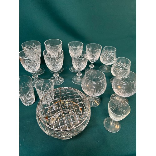 226 - A Selection of quality cut glass including a set of 4 large wine and 3 small wine glasses by Edinbur... 