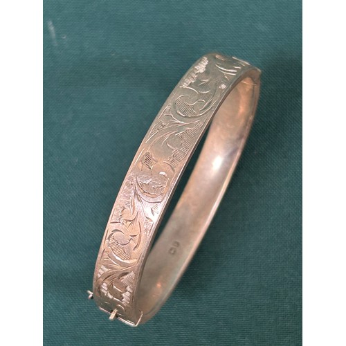 46 - A Sterling silver bangle, Chester 1956