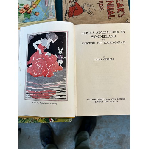 240 - Vintage children's books including 2 volumes of Alice's Adventures in Wonderland by Lewis Carroll, t... 