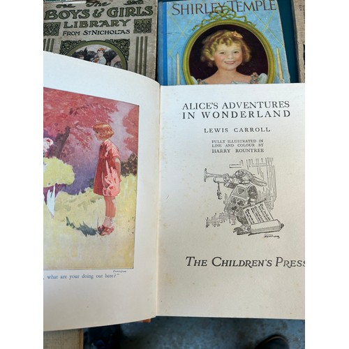 240 - Vintage children's books including 2 volumes of Alice's Adventures in Wonderland by Lewis Carroll, t... 