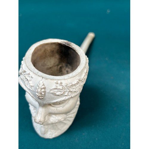 104 - Large Victorian novelty clay pipe , the bowl depicting St Nicholas or Santa Claus and the stem marke... 