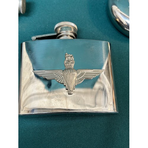 296 - A collection of Pewter & Stainless Steel Hip or Spirit Flasks - 13 in total, to include Parachute Re... 