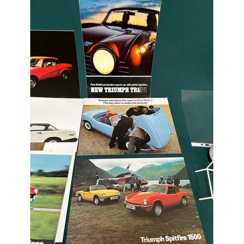 254 - Automobilia Ephemera: Triumph 10 X Car Brochures for TR5/PI 1968, Spitfire Mark 3 1967, TR7 1978, TR... 