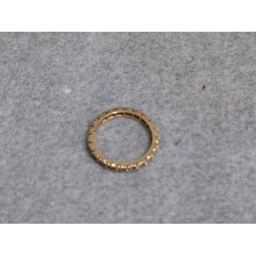 15 - 9ct GOLD ETERNITY RING WITH SPINEL STONES  SIZE L WEIGHT 1.84gr