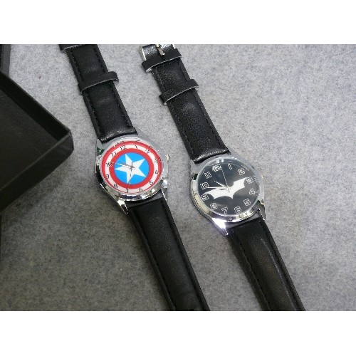 30 - 2 NEW WATCHES BATMAN AND CAPTAIN AMERICA BOXED AND BOTH WORKING