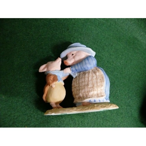 2 - 6 BEATRIX POTTER FIGURINES -BESWICK JEMIMA AND HER DUCKLINGS, PETER RABBIT IN THE WHEEL BARROW (RESI... 