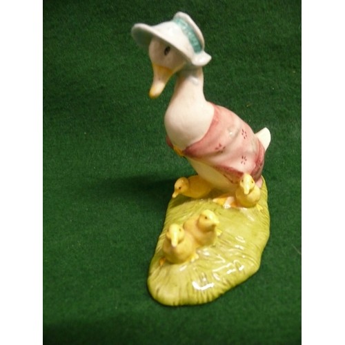 2 - 6 BEATRIX POTTER FIGURINES -BESWICK JEMIMA AND HER DUCKLINGS, PETER RABBIT IN THE WHEEL BARROW (RESI... 