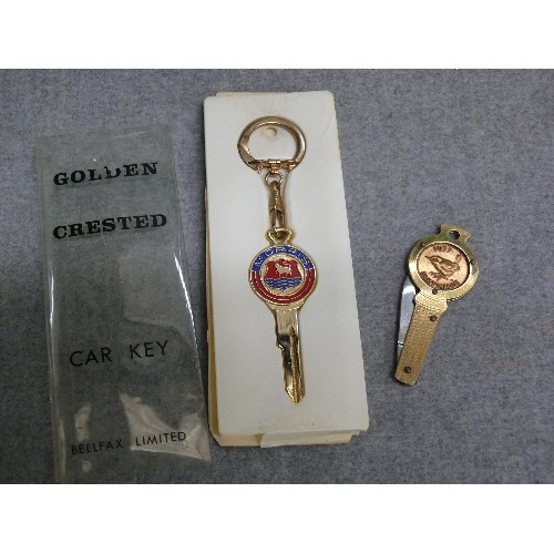 41 - AN 18KT GOLD PLATED CAR KEY AND A 1937 FARTHING PEN KNIFE