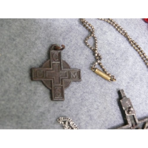 52 - 5 VINTAGE CROSSES INCLUDING ONE MARKED 