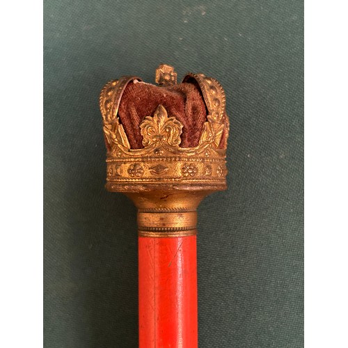 71 - A Coronation Souvenir, oversized pencil probably 1953 in the form of a tipstaff, with gilt crown and... 