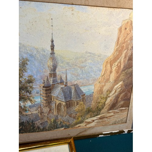 162 - 8 Pictures - all original art work from late 19th to late 20th Centuries. Includes watercolour of a ... 