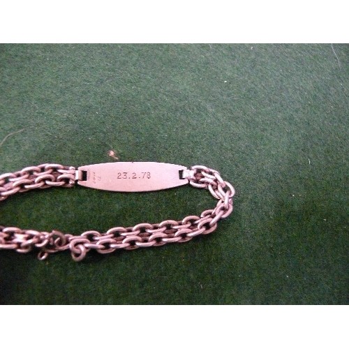 54B - A SOLID SILVER I.D. BRACELET ENGRAVED 