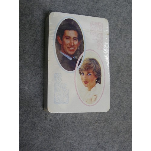 28 - AN UNOPENED PACK OF CARDS CHARLES AND DIANA PLUS 68 21ST WEDDING STAMPS FROM BRITISH TERRITORIES AND... 