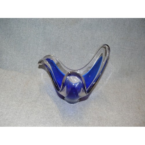 68 - GLASS WAVE  BOWL IN BLUE