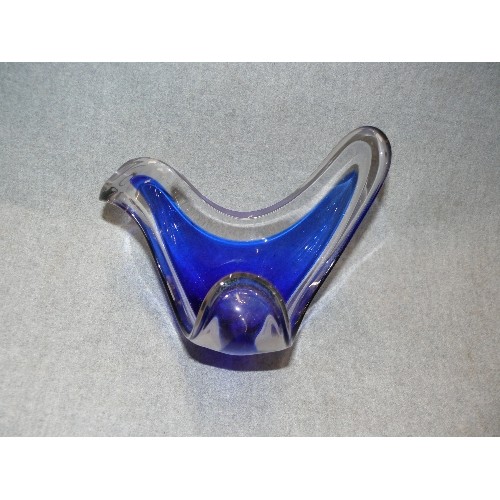 68 - GLASS WAVE  BOWL IN BLUE