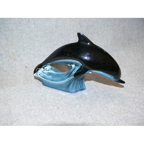 70 - LARGE POOLE POTTERY DOLPHIN AND MATCHING SMALLER ONE