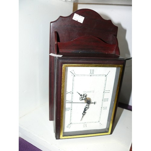 116 - A CLOCK KEY CUPBOARD/LETTER RACK