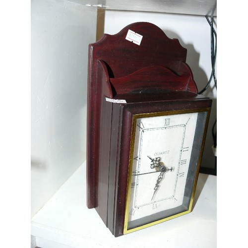 116 - A CLOCK KEY CUPBOARD/LETTER RACK