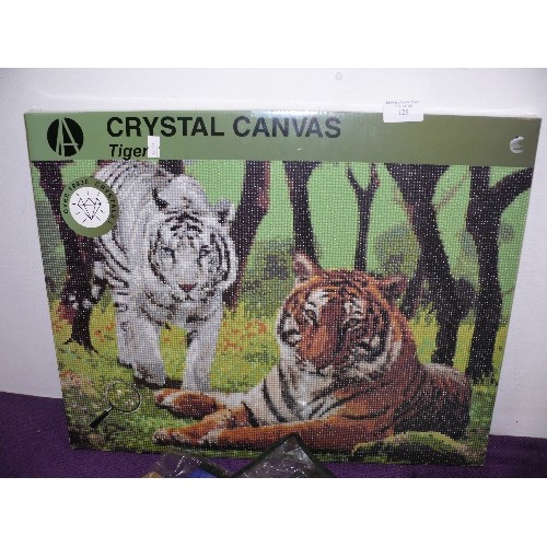 128 - AN ART STUDIO CRYSTAL CANVAS OF TIGERS