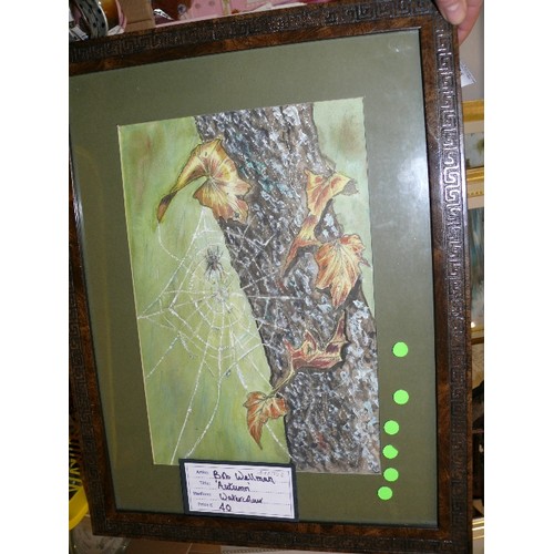 135 - A FRAMED AND GLAZED WATERCOLOUR 'AUTUMN' BY BOB WELLMAN