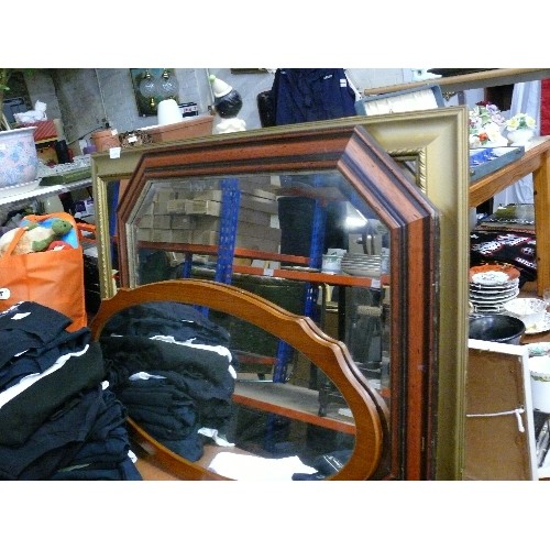 294 - TWO LARGE WALL MIRRORS AND ONE SMALLER ONE