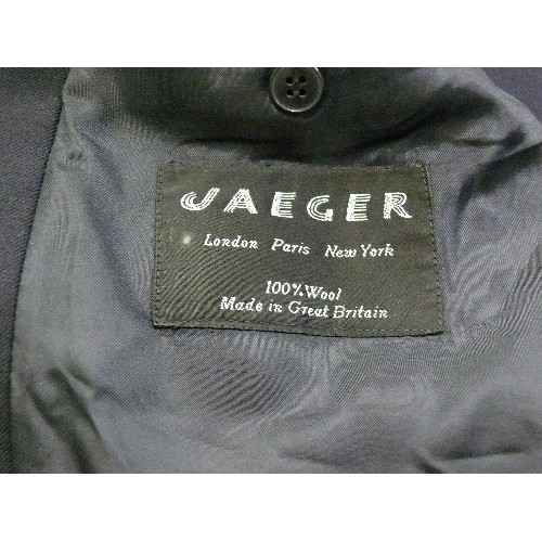 411 - JAEGER GENTS NAVY BLUE BLAZER, SIZE 52S