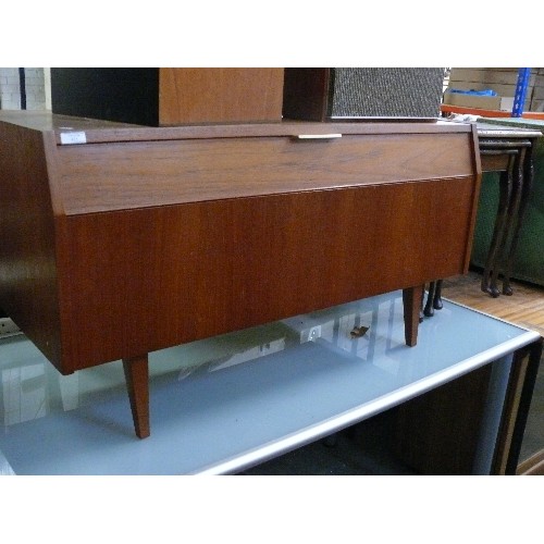 415 - MID CENTURY TEAK RADIOGRAM CASE IN TEAK (NO CONTENTS)