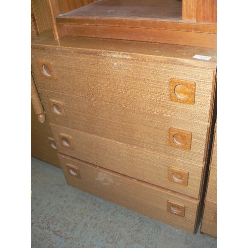 422 - SCHREIBER TEAK CHEST OF 4 DRAWERS