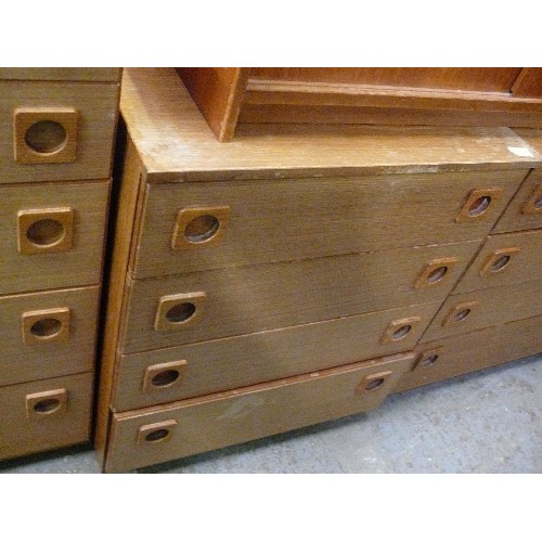 422 - SCHREIBER TEAK CHEST OF 4 DRAWERS