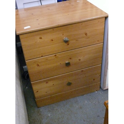 434 - PINE EFFECT CHEST OF 3 DRAWERS