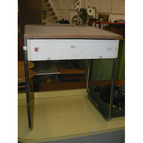 436 - MELAMINE CHILD'S DESK ON CHROME BASE