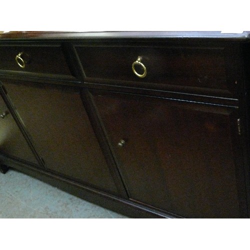 438 - STAG SIDEBOARD, 3 DRAWERS, 3 CUPBOARDS