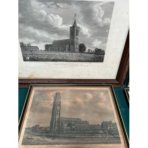 149 - Local Interest, South Lincolnshire. 4 X Early 19th Century engravings by William Burgess of Tydd St ... 