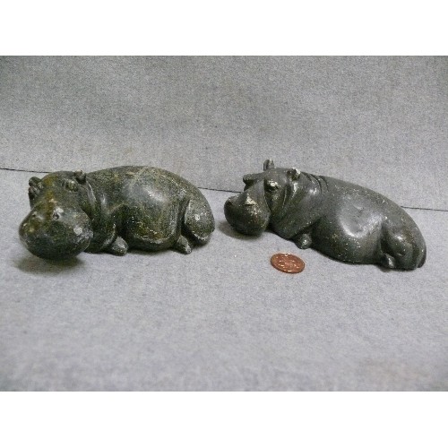 78 - 2 HEAVY HIPPO FIGURES, FAB AS PAPERWEIGHTS!