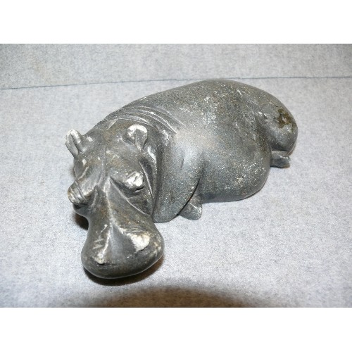 78 - 2 HEAVY HIPPO FIGURES, FAB AS PAPERWEIGHTS!