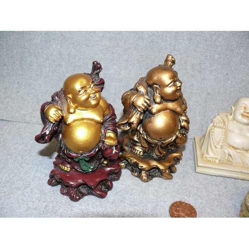 87 - COLLECTION OF 6 X SMALL LAUGHING BUDDHAS.